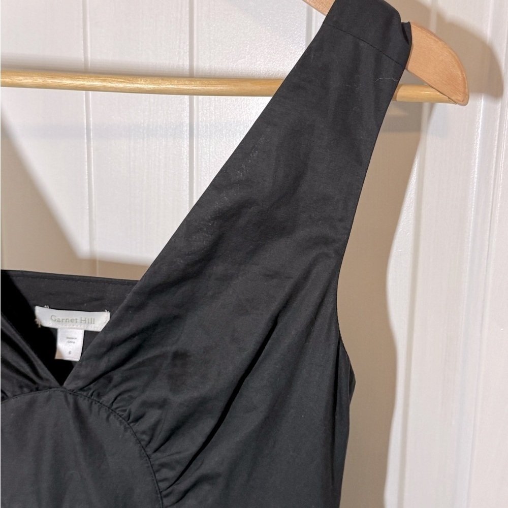Garnet Hill 100% cotton little black sleeveless dress. - Picture 5 of 8